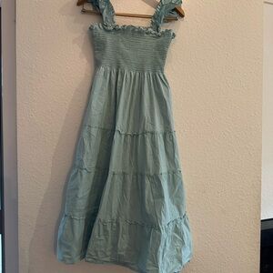 Hill House Ruffle Strap Nap Dress in Soft Green
